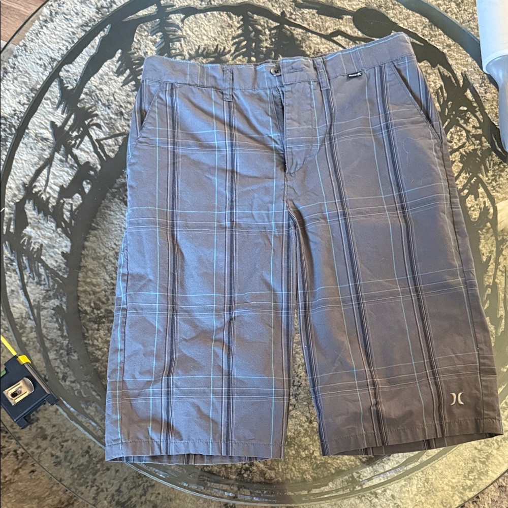 Gray Plaid Shorts